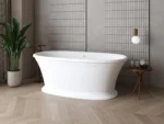 Aquarius Como Freestanding Stone Bath in Gloss White - 1672 x 830mm