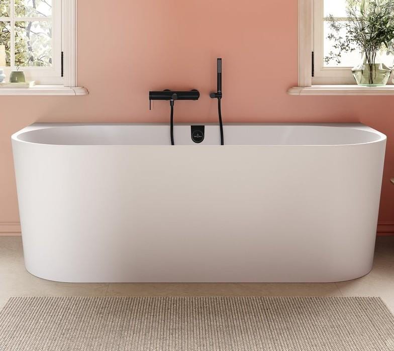 8913abae-fb3a-4748-8c92-2475831898f3-1.jpg Villeroy & Boch Oberon 2.0 Quaryl Back to Wall Double Ended Bath, 1800 x 800mm - Image 1