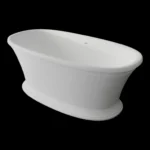 Aquarius Como Freestanding Stone Bath in Gloss White - 1672 x 830mm - Image 2